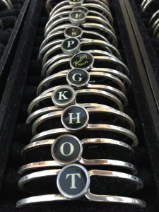 Distinctive jewelry made from typewriter keys 