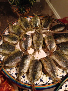 Sardines with breadcrumbs and raisins "beccafico"